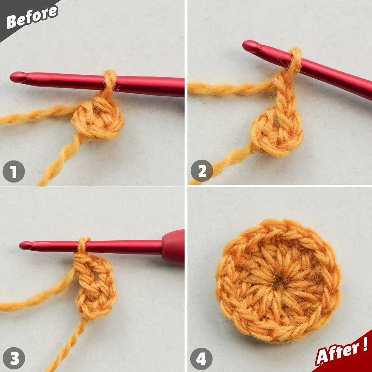 Free Circle Granny Square Pattern with a Flower Center — photo 4