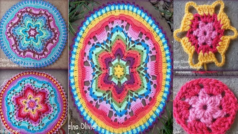 Crochet starflower mandala