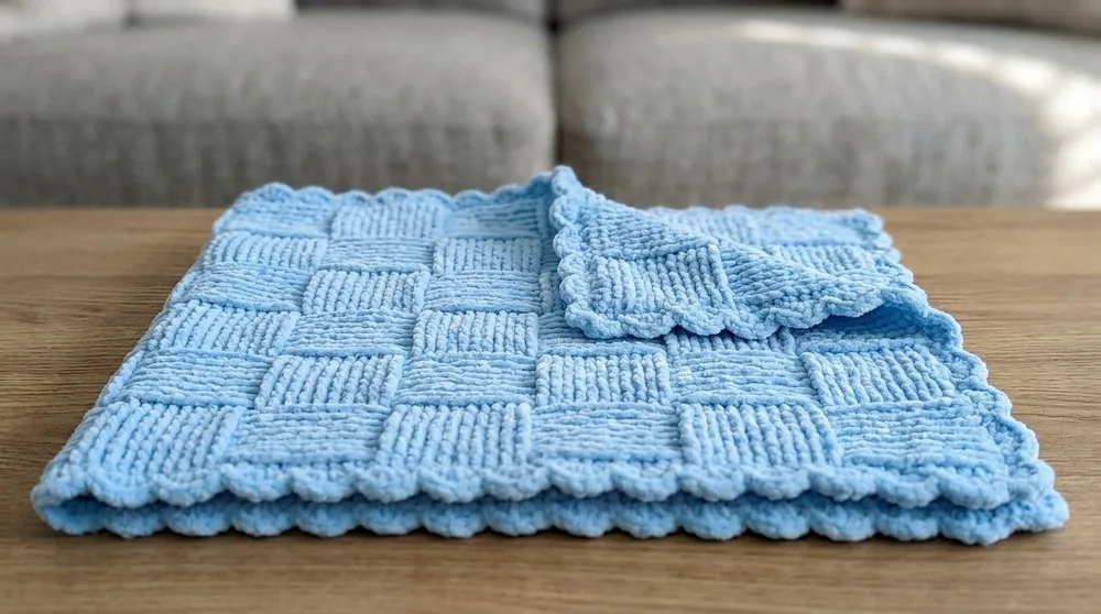 Free Crochet Basket Weave Blanket Pattern in Soft Velvet — photo 2
