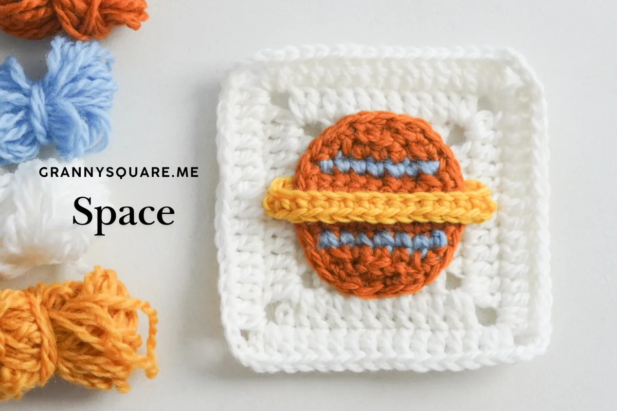 Space Granny Square: Free Crochet Pattern for a Saturn-Style Planet Motif — photo 3