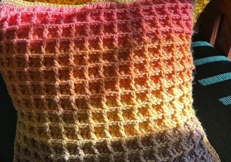 Waffle Stitch Pillow Cover