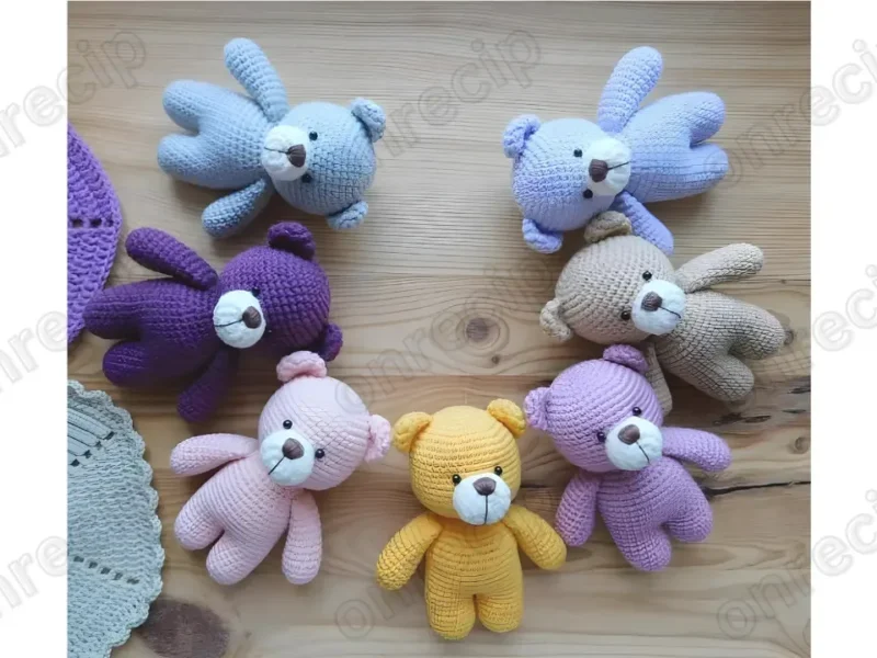 Amigurumi little bear crochet pattern with joined legs