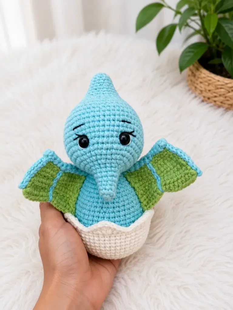Baby pterodactyl amigurumi pattern for beginners — photo 2