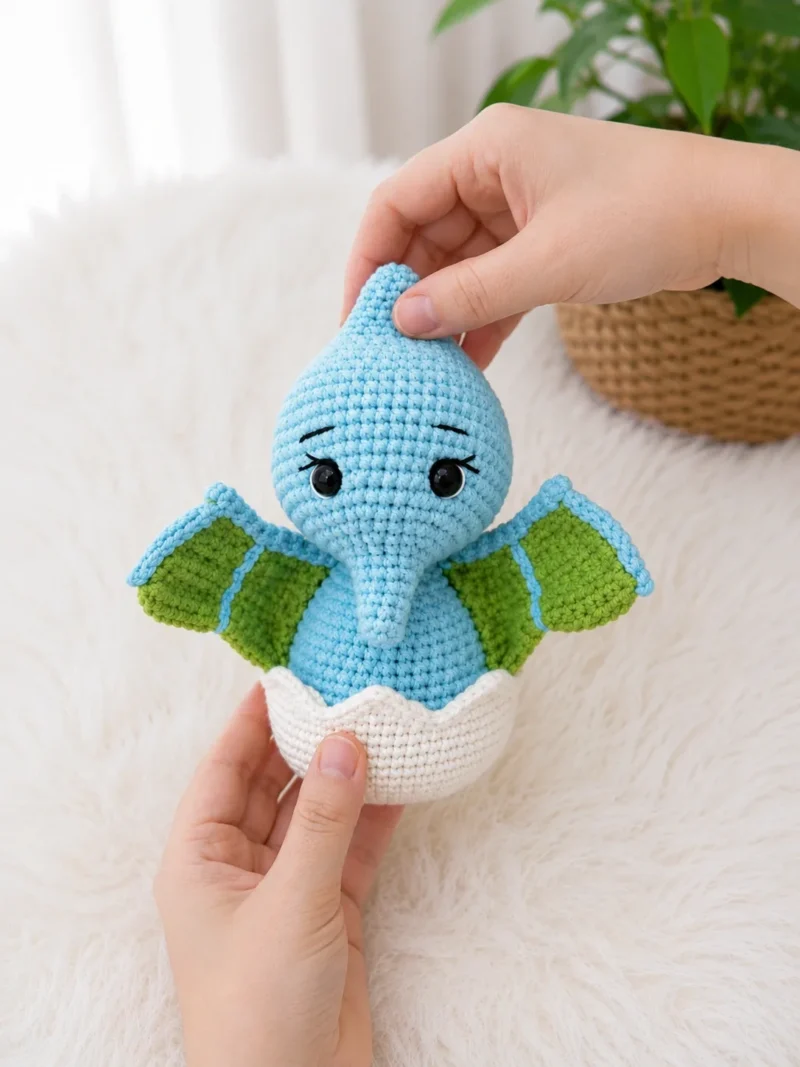 Baby pterodactyl amigurumi pattern for beginners — photo 3