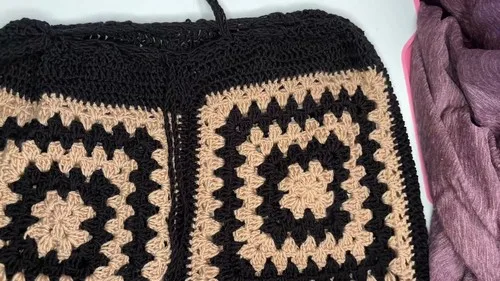 Crochet Granny Square Pants: Retro Boho Statement Piece