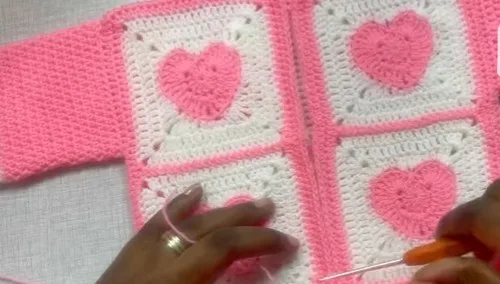 Crochet Heart Baby Cardigan Pattern (0-12 Months)