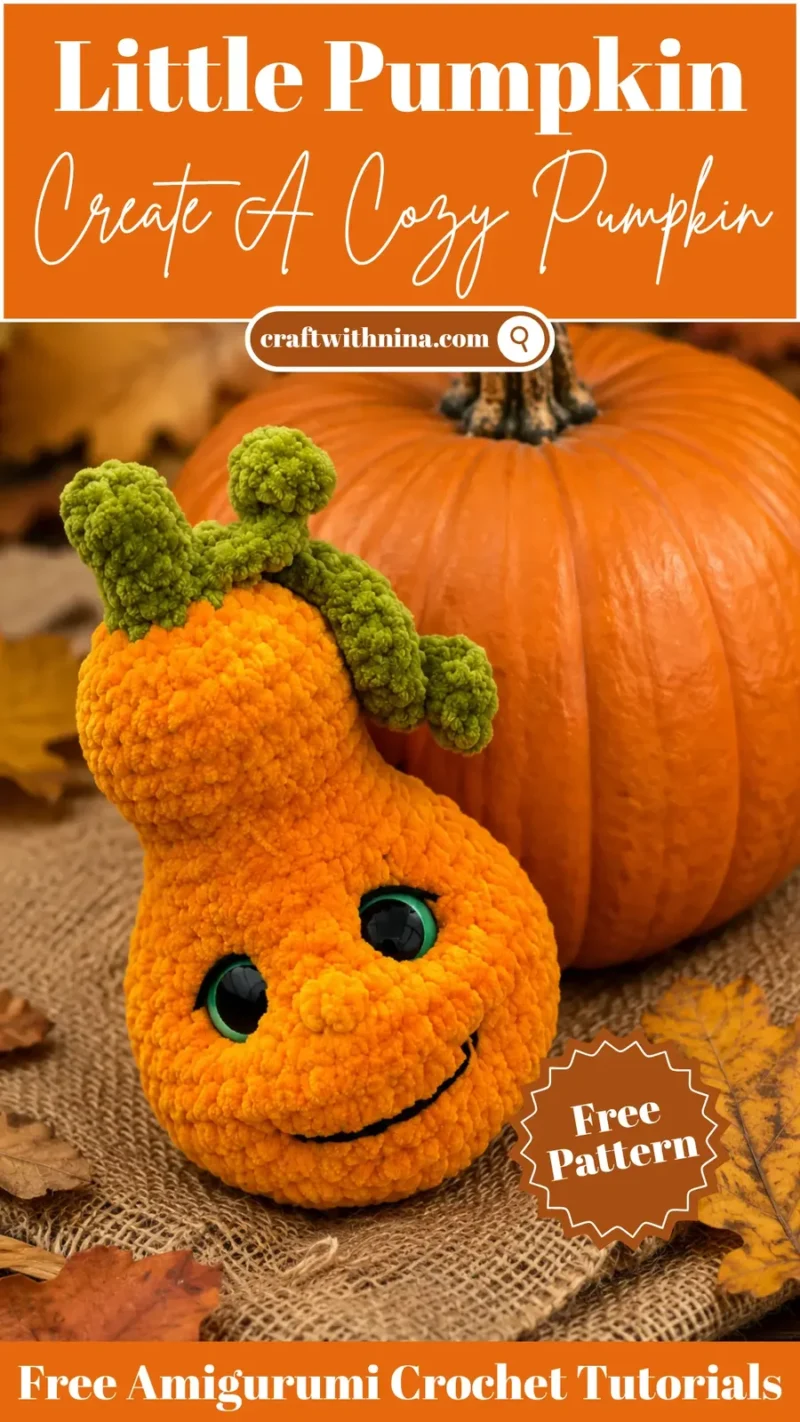 Crochet Pumpkin Plush Amigurumi Pattern With Curly Leaves — photo 3