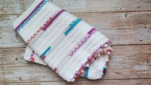 Easy Striped Baby Blanket Pattern For Beginners