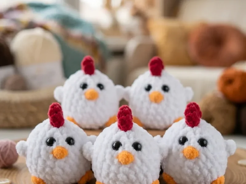 Little chicken on a swing amigurumi crochet pattern