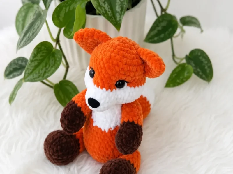 Snuggly plush fox amigurumi crochet pattern
