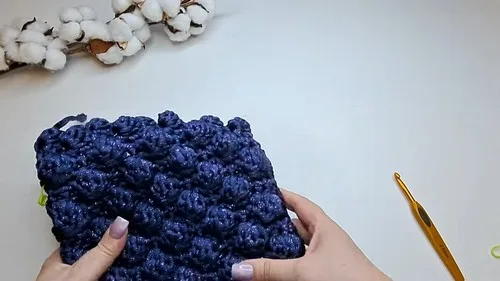 Beginner popcorn stitch pattern with easy single crochet rows — photo 2
