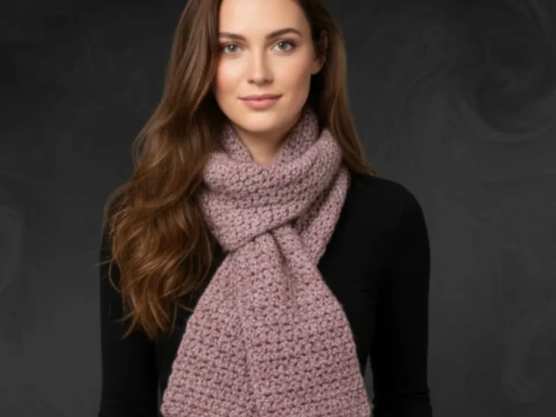 Simple Crochet Scarf with Built-In Buttonhole Pattern