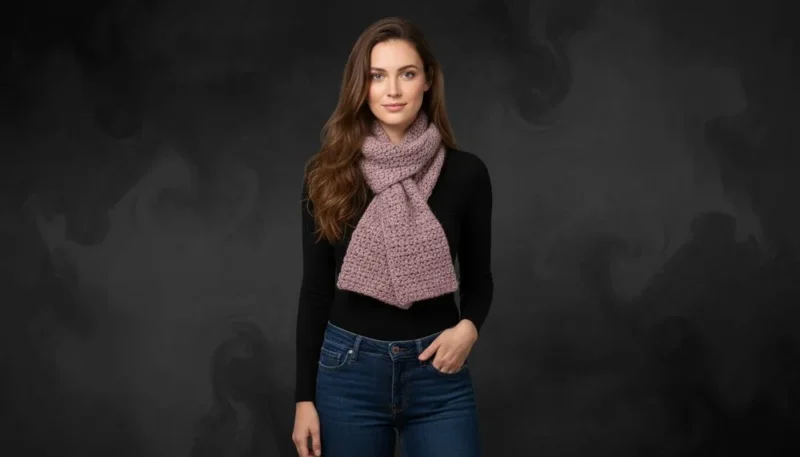 Simple Crochet Scarf with Built-In Buttonhole Pattern — photo 2