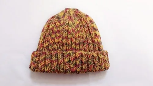 Slouchy everyday beanie worked flat in half double crochet