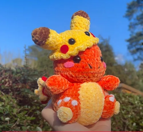Yellow mouse-ear crochet hat pattern for kids and adults