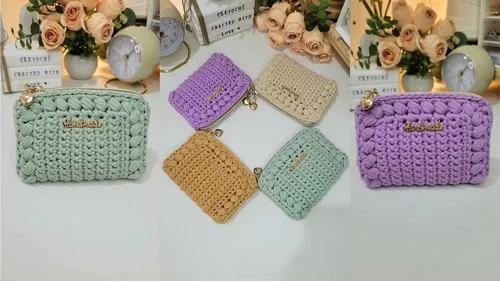 Little zippered coin purse you crochet in an evening